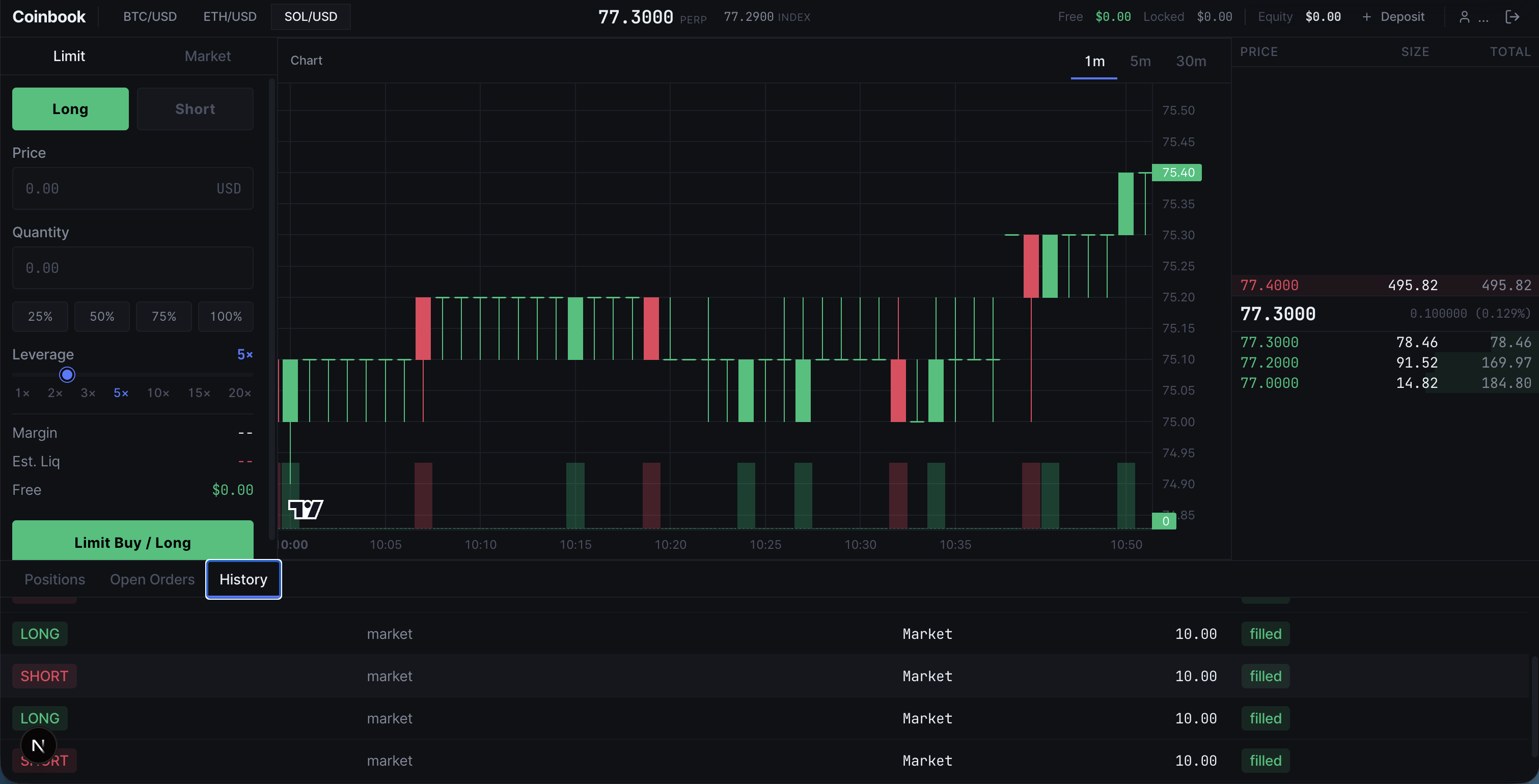 Coinbook – Perpetual Futures Trading Platform